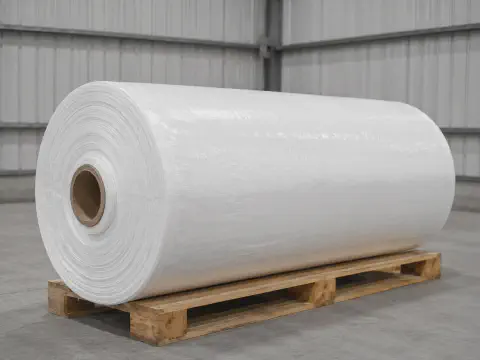 White temporary construction cover roll for site material protection