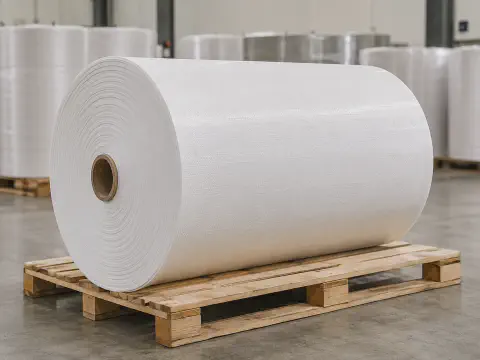 White PP woven roll for industrial packaging conversion