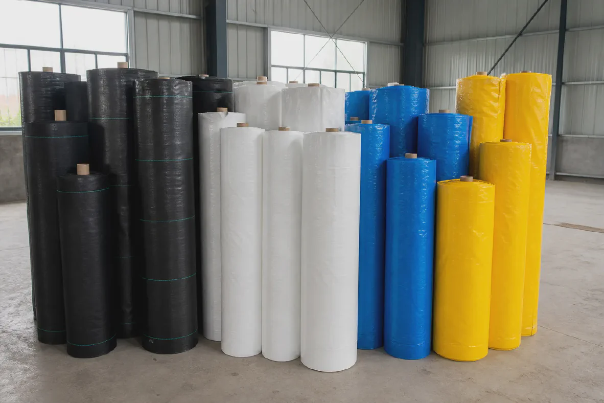 Different colored PP PE woven fabric rolls for different uses