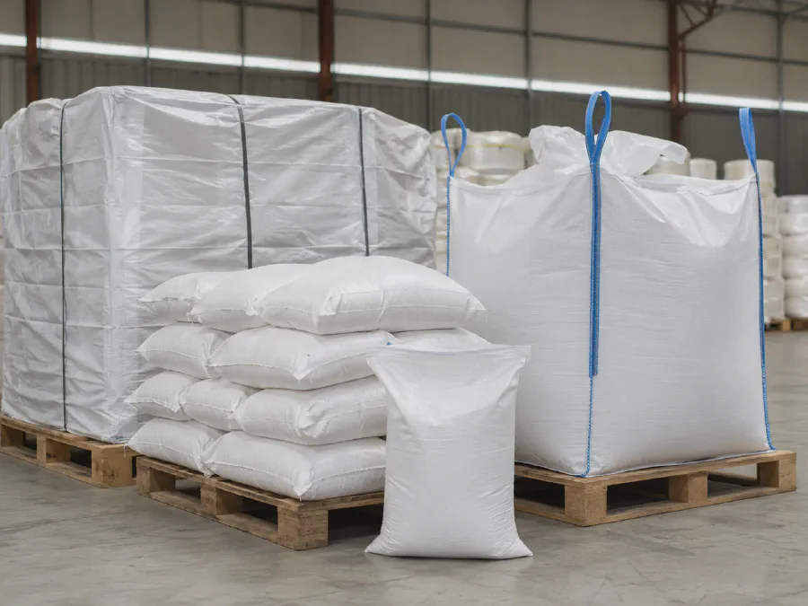 White PP PE woven roll material used for industrial packaging and pallet protection