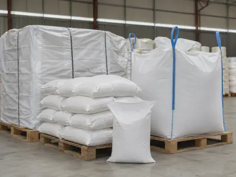 White PP PE woven roll material used for industrial packaging and pallet protection